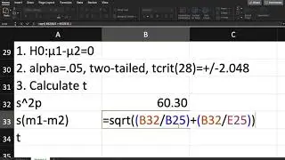 3530 Practice 2 Kinds of t-test #4