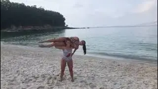 Short girl lift and carry tall girl |  lift - 121