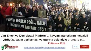 Van Emek ve Demokrasi Platformu, kayyım atamalarını meşaleli yürüyüşle protesto etti.