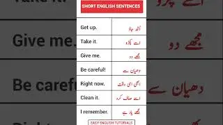 Short English to urdu Sentences 
