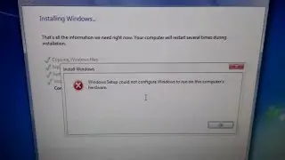 [Solved] Windows setup could not configure windows to run on this computer's hardware