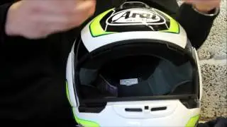 Как снять визор на мотошлем Arai Axces II