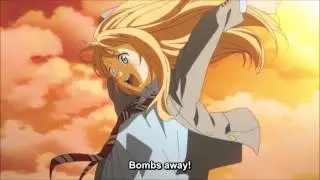 Kaori and Arima's jump into the river from the bridge - Shigatsu wa Kimin no Uso