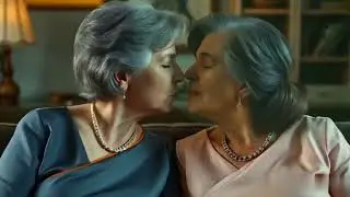 Two  80s old Indian Women rekha and pushpa are kissing each other ｜ Lesbians Kissing Video #love_84