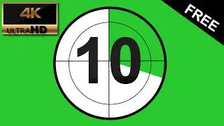 10 to 1 Cinematic Countdown Green Screen | Professional Timer Overlay 4K