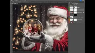 How to add your subject into a show globe digital background in Photoshop | Christmas Photoshop edit