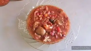 Фасоль с лесными грибами в автоклаве