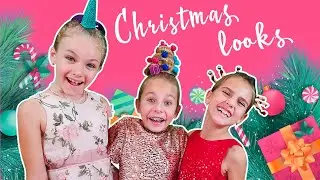 Kids Christmas looks and hair dress styles with Anny, Aleksandra and Varya