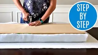 How to Make a No Sew Bench Cushion - DIY Upholstered Bench Seat