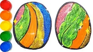 #LearnColors #Glitter Coloring And Drawing Rainbow Easter Eggs For Kids Toddlers