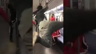 Extraordinary brake dance by a group dancers inside a train metro - watch you will not regretted