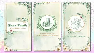 Green Floral Wedding Invitation Video || Muslim Wedding Invitation Video || What's app || KC Effects