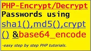 How to Encrypt Password and store in DB for login and signup process-With Decryption