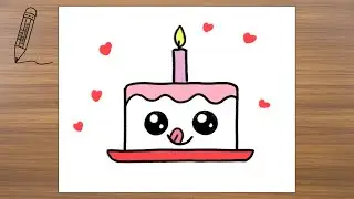 How to Draw a Simple Cute Cake