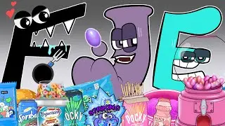 Convenience Store Food MUKBANG F,E,J vs Real Life Humanized Alphabet Lore  | Alphabetlore ANIMATION