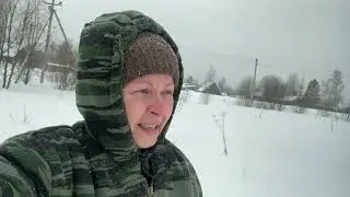 Зима! Деревня! Вечер! Простой ужин! Вкусная начинка для вареников! Мороз! Поездка! Снегопад!