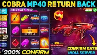 Cobra Mp40 Return Back 🔥 || Free Fire New Updates In Telugu || Evo Vault Event వస్తుంది