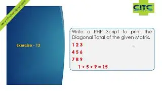 PHP 2D Array Diagonal Addition Video Tutorials