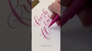 "Fresh Cut Flowers" Bouncy Brush Pen Lettering Quote | June #LetteringChallenge #ASMR #shorts