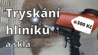 Pískování lebky pistolí a mlýnem