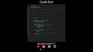 Cycle Sort Code in Python | Sorting Algorithms | Python Coding Tutorial | Python Coding Interview