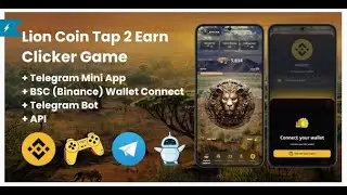 Earn Clicker Game With Telegram Mini App + API + Bot + BSC (Binance) Wallet Connect