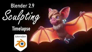Bat Girl - Blender 2.9 sculpting timelapse + workflow