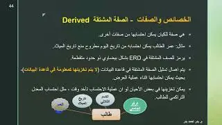 10 - Database Design - ERD - Derived Attribute الصفة المشتقة أو المحتسبة