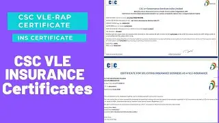 CSC vle Insurance agent RAP certificate and INS certificate download 2021