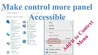 Windows 10:How to add control panel to Context Menu-Add Control Panel to Right Click Menu In windows