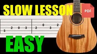 🤙SLOW AND EASY GUITAR LESSON🎸