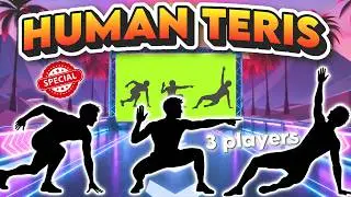 HUMAN TETRIS | 3 PLAYERS | Immersive Interactive Warm Up | 3 Min & -550 kcal | High Quality 4K