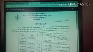 Date sheet matric, FA . BA programs autumn 2021 || Aiou