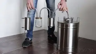Самогонный аппарат с двумя сухопарниками - нерж и стеклянный разборный - Обзор дистиллятора