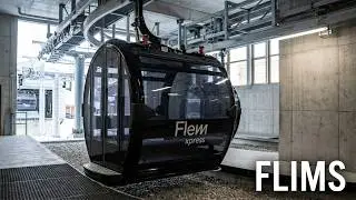 FlemXpress, Flims: Ropetaxi Stationsmanöver und Talfahrt Startgels - Foppa - Flims