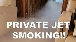 Humidity that looked like smoke on a Bombardier Challenger 605 flight