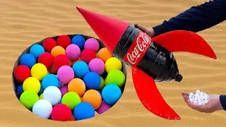 EXPERIMENT: Big Toothpaste Eruption from Giant Coca-Cola Rocket, Mtn Dew, Fanta, Cola and Mentos