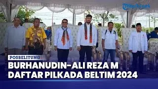 Burhanudin-Ali Reza Mahendra Daftar Pilkada 2024 ke KPU Belitung Timur, Diiringi Kesenian Hadrah