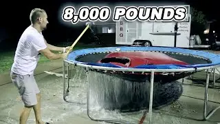 1,000 GALLONS Of Water On A Trampoline!