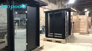 New design outdoor infrared sauna oom with Himalayan salt bricks.