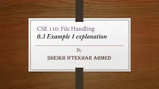 File Handling - Example 1 | CSE 110 - C Programming