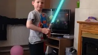 After Effects Dad: My First Lightsaber video with Charlie made with Video Copilot's Lightsaber