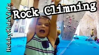 Rock Climbing First Time! HobbyPig HobbyMom HobbyFrog by HobbyKidsVids