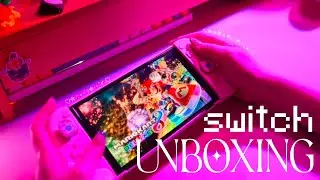 getting an OLED Nintendo Switch in 2024 ; switch + games + geekshare accessory unboxing [asmr & bgm]