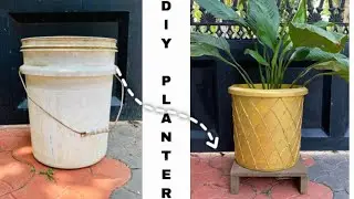DIY planter | golden planter | diy plant pot | bucket planter| indoor plant | planter ideas| planter