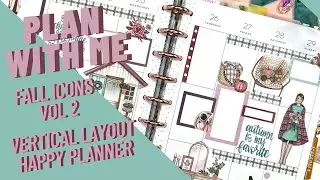 PLAN WITH ME | CLASSIC VERTICAL LAYOUT HAPPY PLANNER | FALL ICONS VOL 2 KELLOFAPLAN