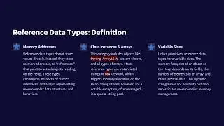 Understanding how primitive and reference data types are managed and stored in memory under Java.