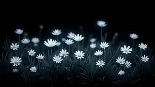 Flower background black screen | White flowery grass black screen video