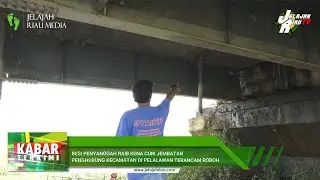 BESI PENYANGGAH JEMBATAN RAIB KENA CURI, JALAN PENGHUBUNG DI KECAMATAN PELALAWAN TERANCAM ROBOH