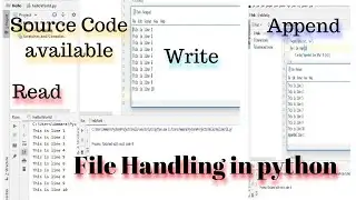 File Handling in python | read, open, write and append files | 8